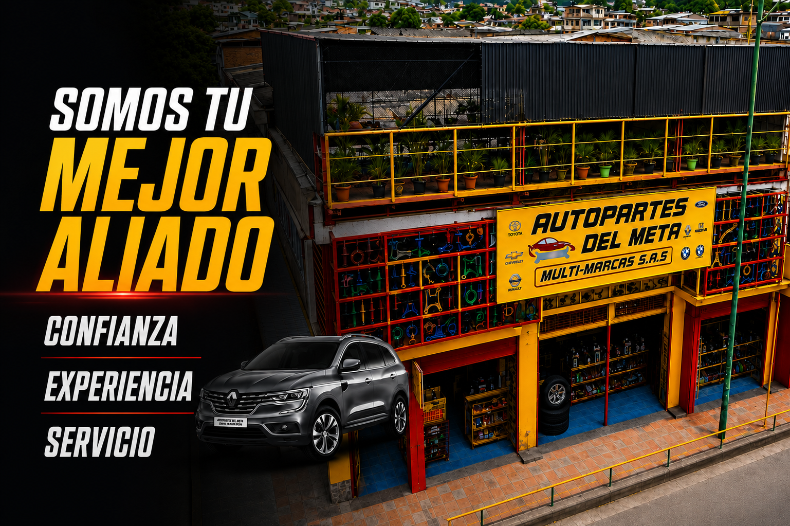 fachada de almacen de repuestos de vehiculos multimarcas
